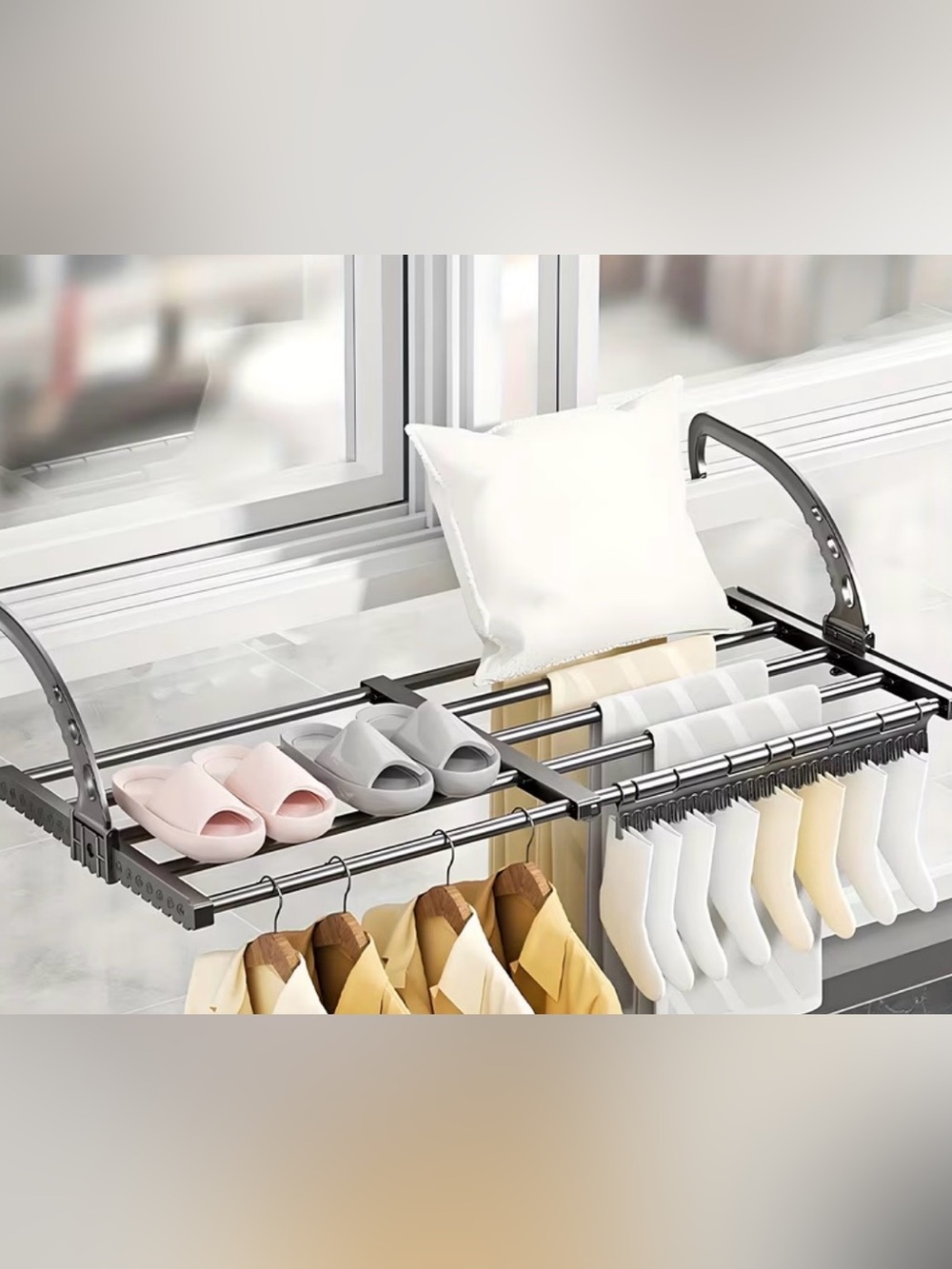Heavy-Duty Durable Plastic Foldable Adjustable Clothes Drying Rack
